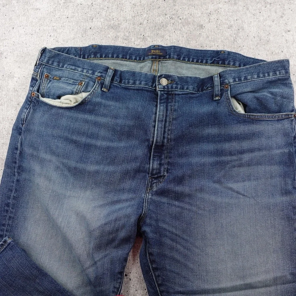 Polo Ralph Lauren Hampton Relaxed Straight Jeans Mens 46Bx32 Blue Medium Wash